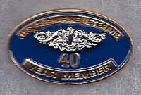 Pin - Longevity - Official USSVI pin-state membership years 40