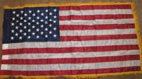 Flag - American 3' x 5' nylon w/gold fringe & side sleeve double sided