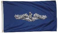 Flag - blue single thickness-silver dolphins 3' x 5' w/grommets-