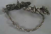 Vest Clasps - Silver Dolphins oxidized with chain