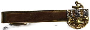 USN Senior Chief E8 gold tie bar with clasp